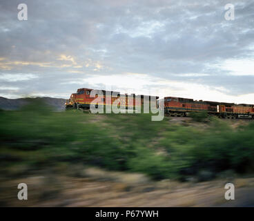 Burlington Northern and Santa Fe Railway (BNSF), transcontinantal railroads, Arizona, USA Stock Photo