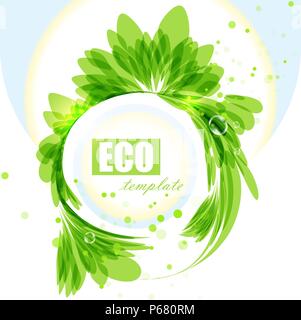 Eco frame, green abstract background Stock Vector