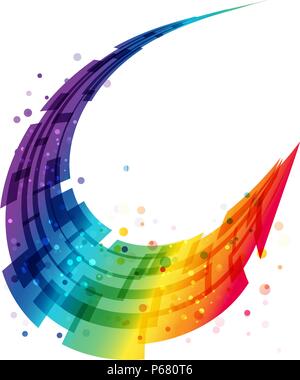 Abstract motion background, geometric colorful rounded wave Stock Vector