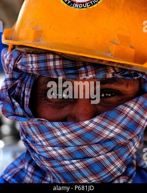 "Portrait of Steel Fixer, New Air Terminal, Dubai, United Arab Emirates." Stock Photo