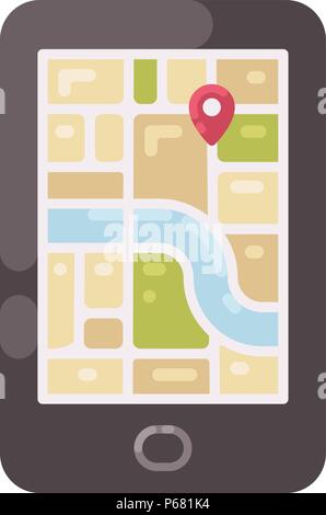 tablet pointer map navigation destination symbol Stock Vector Image ...