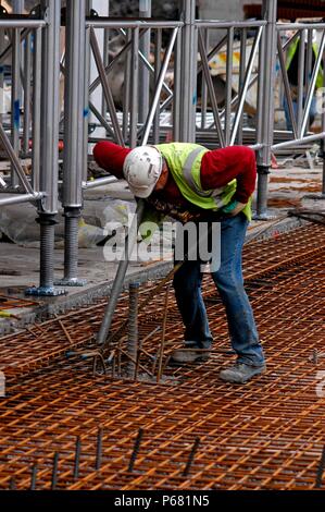 "Steel Fixer on construction site, London, UK" Stock Photo