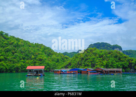 Floating Fish Farm - Langkawi (Malaysia) Stock Photo
