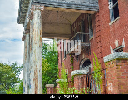 Abandoned Stonewall Jackson Juvenile Detention Center Main Building, Concord, NC Stock Photo