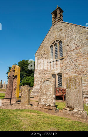 The 8th century Pictish Cross Slab at Aberlemno Church, Angus, Scotland. Stock Photo