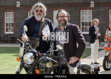 London, UK. 28th June, 2018. The Hairy Bikers amongst the judges of the dazzling Concours d’éléphant, a fleet of customised vehicles, at the Royal Hospital Chelsea - Credit: amanda rose/Alamy Live News Stock Photo