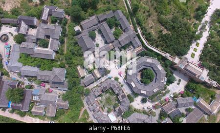 Linyi, Linyi, China. 28th June, 2018. Linyi, CHINA-28th June 2018: Aerial photography of Hongshizhai Scenic Area in Linyi's Shandong Province June 28th, 2018. Credit: SIPA Asia/ZUMA Wire/Alamy Live News Stock Photo