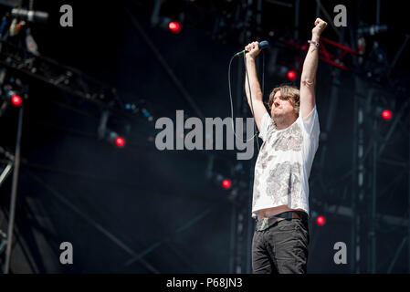 Glasgow, UK. 29th June, 2018. Embrace perform on theMain stage at TRNSMT Festival 2018, Glasgow Green, Glasgowl 29/06/2018 Credit: Gary Mather/Alamy Live News