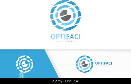Vector eye logo combination. Optic symbol or icon. Unique vision logotype design template. Stock Vector