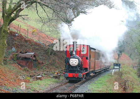 The Talyllyn Railway is famous for one of its little locomotives starring in the Thomas Tank series of railway books under the guise of Peter Sam. The Stock Photo