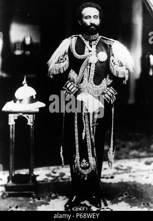 Haile Selassie I (1892 – 1975)was Ethiopia's regent from 1916 to 1930 and Emperor of Ethiopia from 1930 to 1974. Among the Rastafari movement, Haile Selassie is revered as the returned messiah of the Bible, God incarnate and he is a defining figure in Ethiopian and African history. Stock Photo