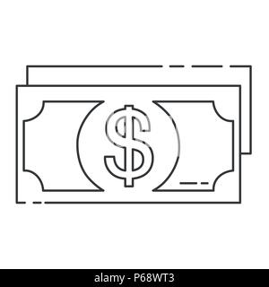 Money line icon. High quality black outline logo for web site design and mobile apps. Vector illustration on a white background. Stock Vector