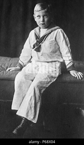 Prince John (1905-1919). Prince John was the fifth son and youngest of the six children of King George V and his wife, Queen Mary. At the time of John's birth, his father was the Prince of Wales and heir apparent to the reigning monarch of the United Kingdom, Edward VII. Stock Photo