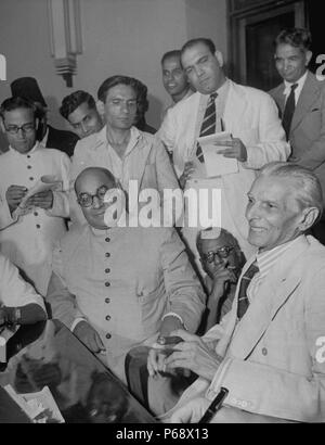 Mohammed Ali Jinnah is appointed Pakistan's first governor general and Liaquat Ali Khan its first prime minister after the country gained independence. Stock Photo