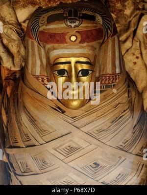 Greco-Roman; Roman-Egyptian mummy with mask for a girl, circa 1st century BC Stock Photo