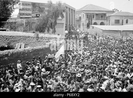 Photograph of Jewish protest demonstrations against Palestine White Paper. Dated 1939 Stock Photo