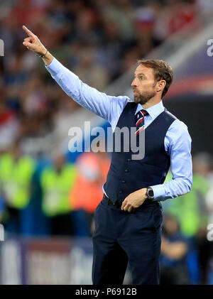 England manager Gareth Southgate gestures on the touchline during the ...