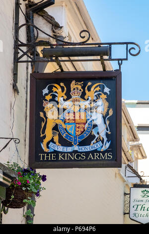 Kings Arms Hotel pub sign Stock Photo