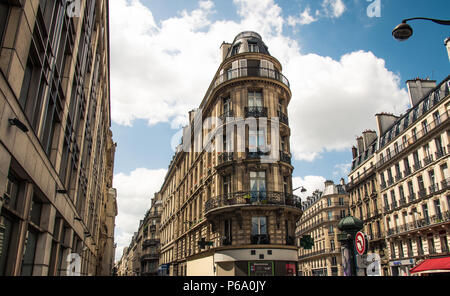 Typical parisian Haussmann-style apartment building in the city center of Paris, France. Stock Photo