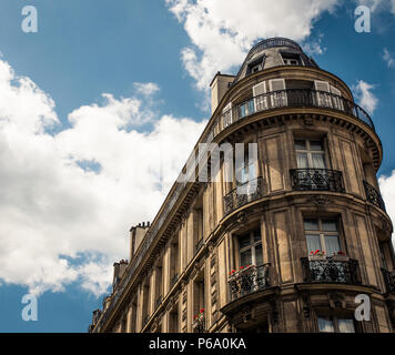 Typical parisian Haussmann-style apartment building in the city center of Paris, France. Stock Photo