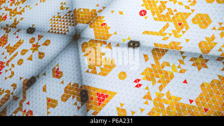 Puzzle made of colored glass with triangular shapes Stock Photo