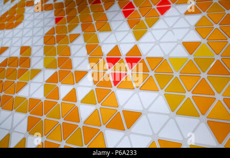Puzzle made of colored glass with triangular shapes Stock Photo