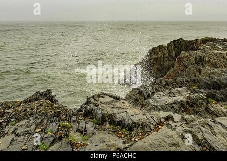 Stormy weather at Ovens Natural Park, Nova Scotia, Canada Stock Photo