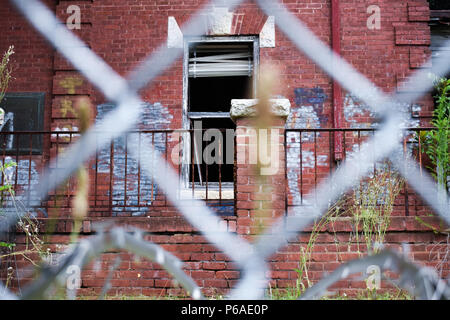 Abandoned Stonewall Jackson Juvenile Detention Center WALL with Colorful Graffiti; Concord, NC Stock Photo