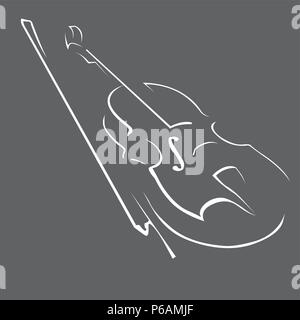 Violin in sketch style - draft of viola musical instrument Stock Vector