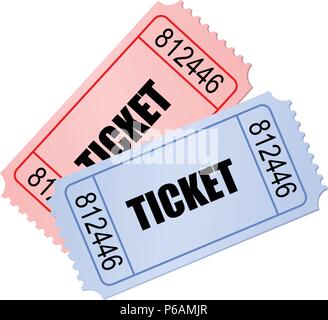 Two overlapping movie tickets in retro style Stock Vector