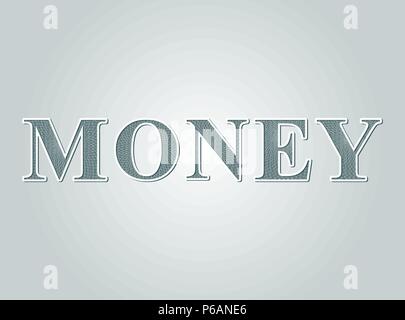Business concept Money text guilloche pattern style. Vector illustration. Stock Vector
