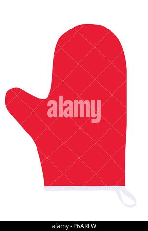 Baking Gloves Red Flat Icon On White Background Stock Vector