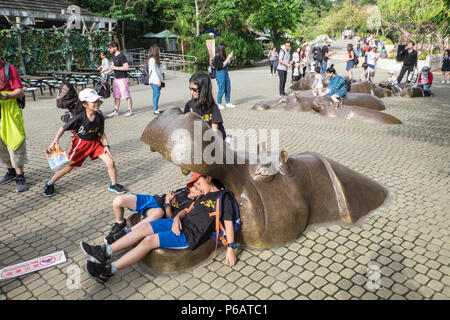 Hippo,hippopotamus,sculpture,Taipei Zoo,zoo,animals,Taipei,Taipei City,Taiwan,city,island,Republic of China,ROC,China,Chinese,Taiwanese,Asia,Asian Stock Photo