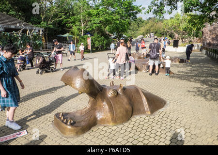 Hippo,hippopotamus,sculpture,Taipei Zoo,zoo,animals,Taipei,Taipei City,Taiwan,city,island,Republic of China,ROC,China,Chinese,Taiwanese,Asia,Asian Stock Photo