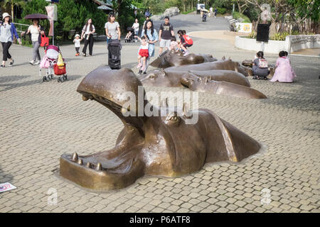 Hippo,hippopotamus,sculpture,Taipei Zoo,zoo,animals,Taipei,Taipei City,Taiwan,city,island,Republic of China,ROC,China,Chinese,Taiwanese,Asia,Asian Stock Photo