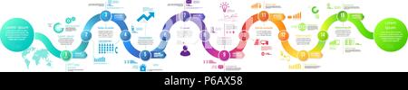 Infographics arrow timeline hystory template Stock Vector