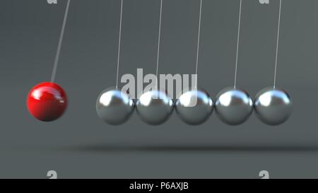 Newton's Cradle isolated on grey background Stock Photo - Alamy