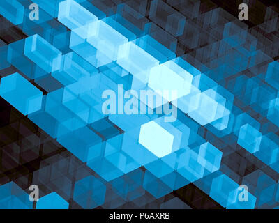 Blue cubes - abstract digitally generated image Stock Photo