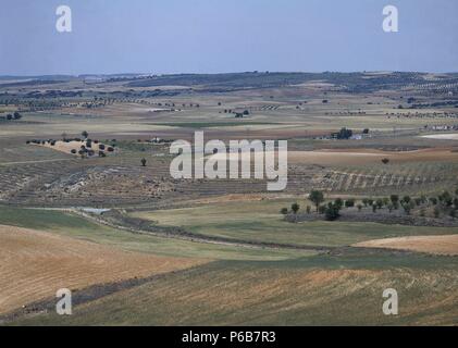 Spain. Castile-La Mancha. Landscape. Near Belmonte. Province of Cuenca. Stock Photo