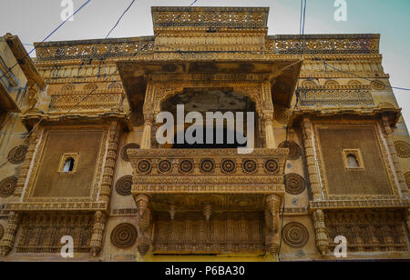 Ancient palace of Jaisalmer Fort. Jaisalmer is a former medieval trading center and a princely state in Rajasthan, India. Stock Photo