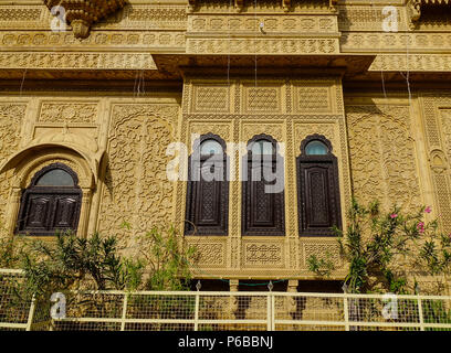 Ancient palace of Jaisalmer Fort. Jaisalmer is a former medieval trading center and a princely state in Rajasthan, India. Stock Photo