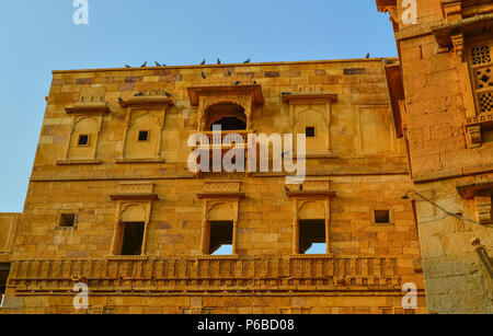 Ancient palace of Jaisalmer Fort. Jaisalmer is a former medieval trading center and a princely state in Rajasthan, India. Stock Photo