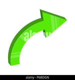 green arrow up design isolated on white background Stock Vector