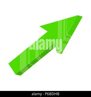 green arrow up design isolated on white background Stock Vector