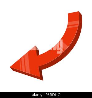 red arrow down design isolated on white background Stock Vector
