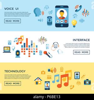 Digital vector voice control user interface and artificial intelligence icon set infographics Stock Vector