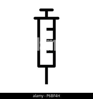 syringe icon with outline style vector illustration Stock Vector
