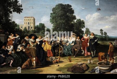Dirck Hals (1591-1656). Dutch painter. The Fete Champetre, 1627. Rijksmuseum. Amsterdam. Holland. Stock Photo