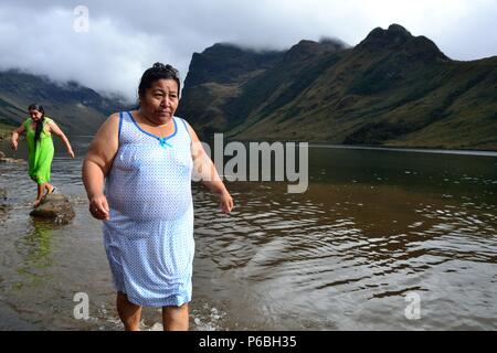 Laguna Shimbe - Shamanism in SALALA  ' Las Huaringas '  - HUANCABAMBA.. Department  of Piura .PERU                       Stock Photo