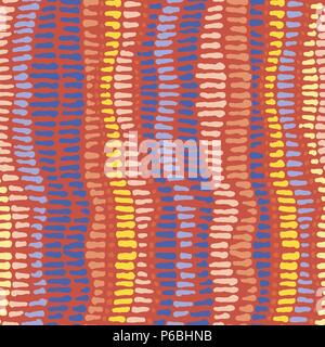 Seamless vector spots and strokes hot colours pattern Stock Vector